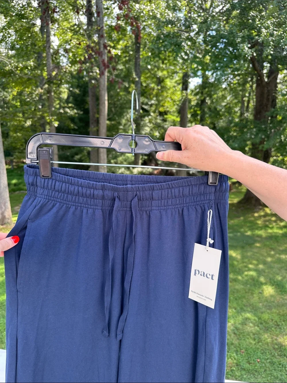 Pact Women’s Luxe Signature Wide Leg Pants Navy Blue Size Small NWT